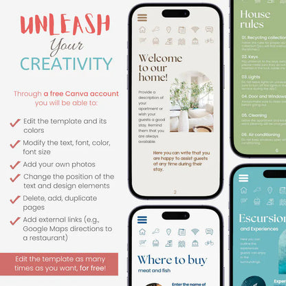 Airbnb Welcome Book Template - BNB GUIDES + Special Gift For You🎁